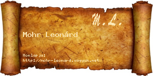 Mohr Leonárd névjegykártya