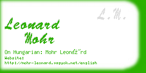 leonard mohr business card